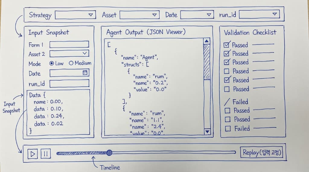 입력-출력-검증-주문 결과를 재실행하는 리플레이 대시보드 예시